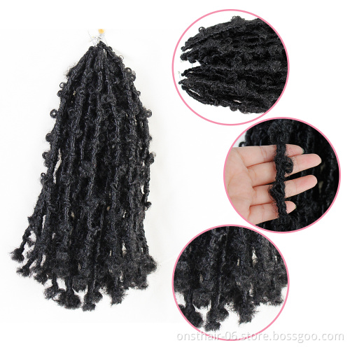 Onst12 inch 24 inch butterfly locs crochet hair  distressed faux synthetic braid hair extension Messy Soft Locs Passion Twists